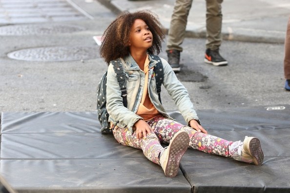Quvenzhané Wallis during the filming of  Annie