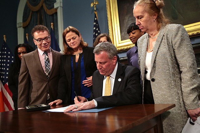 Mayor Bill de Blasio Delivers Remarks and Signs Bill to Protect Interns From Discrimination in the Workplace on Tuesday, April 15 Photo: Ed Reed for the Office of Mayor Bill de Blasio