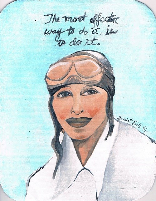 Art, Hand-Lettering, Illustration, Harriet Faith, Painting, Amelia Earhart, Adventure, Get It Done, Record Breaking, Great American, Do It, Flying, Flight, Inspiration, Quotes, Dreams, Pay Attention To Your Dreams