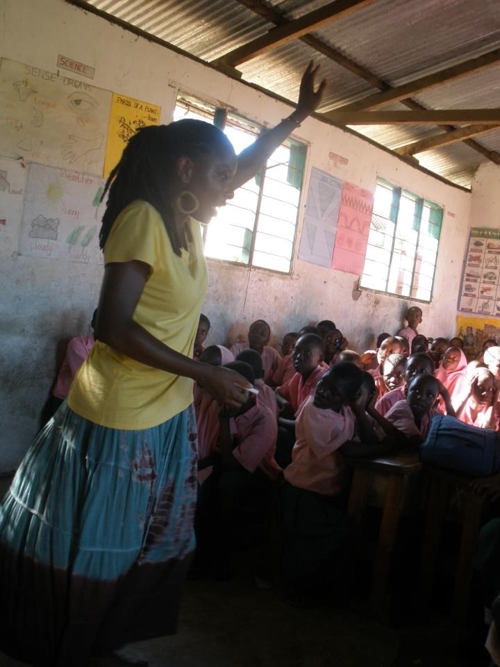 Brittanie teaching a self-worth workshops for children