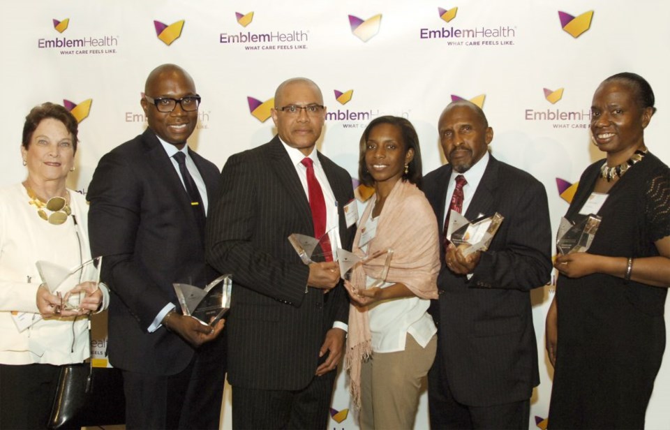 (Left to Right) Joanne Oplustil, President and Chief Executive Officer, CAMBA; Charles A. Archer, Esq, Chief Executive Officer, Evelyn Douglin Center for Serving People in Need; Dr. Andre K. Peck, Executive Director, Haitian-American Community Coalition; Nadine Juste-Beckles, Board Member, Dispora Community Services; Harvey Lawrence, President and Chief Executive Officer, Brownsville Multi-Service Family Health Center; Tracey Capers, Executive Vice President for Programs, Bedford Stuyvesant Restoration Corporation