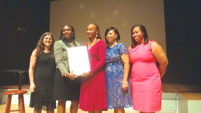 Susan L. Taylor receives a citation from the office of The Brooklyn Borough President at "The Courage to Change" fundraiser for YWCA of Brooklyn