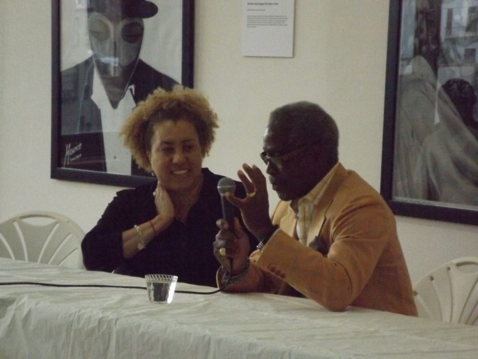Monique Greenwood (l) served as moderator at a book signing for Essence Co-founder Ed Lewis and his new book, "Man Behind Essence"