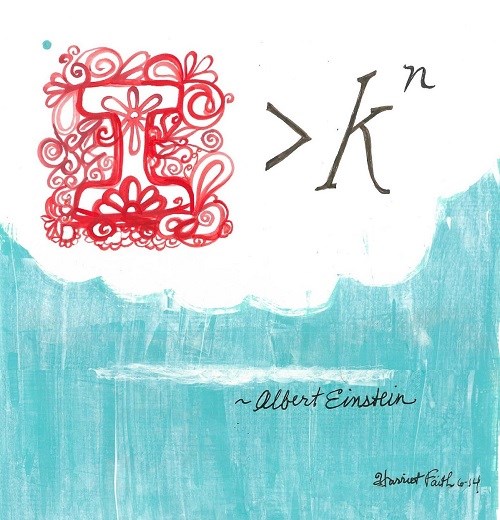 Art, Hand-Lettering, Illustration, Harriet Faith, Painting, Year Long Hand Lettering Project, Success, Motivation, Daily Practice, Inspiration, Quotes, Dreams, Pay Attention To Your Dreams, Albert Einstein, Imagination, Knowledge, Theory of Relativity, Light Waves, Science, Math