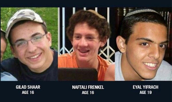 The bodies of abducted Israeli teens Naftali Fraenkel, Gilad Shaar, and Eyal Yifrach were found dead today north of Hebron