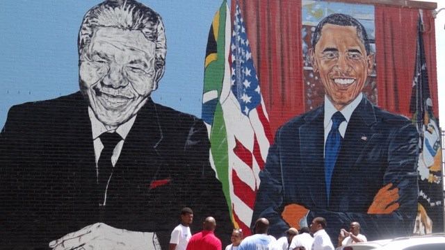 Mural painting at Boys and Girls High School, part of Nelson Mandela International Day of Service