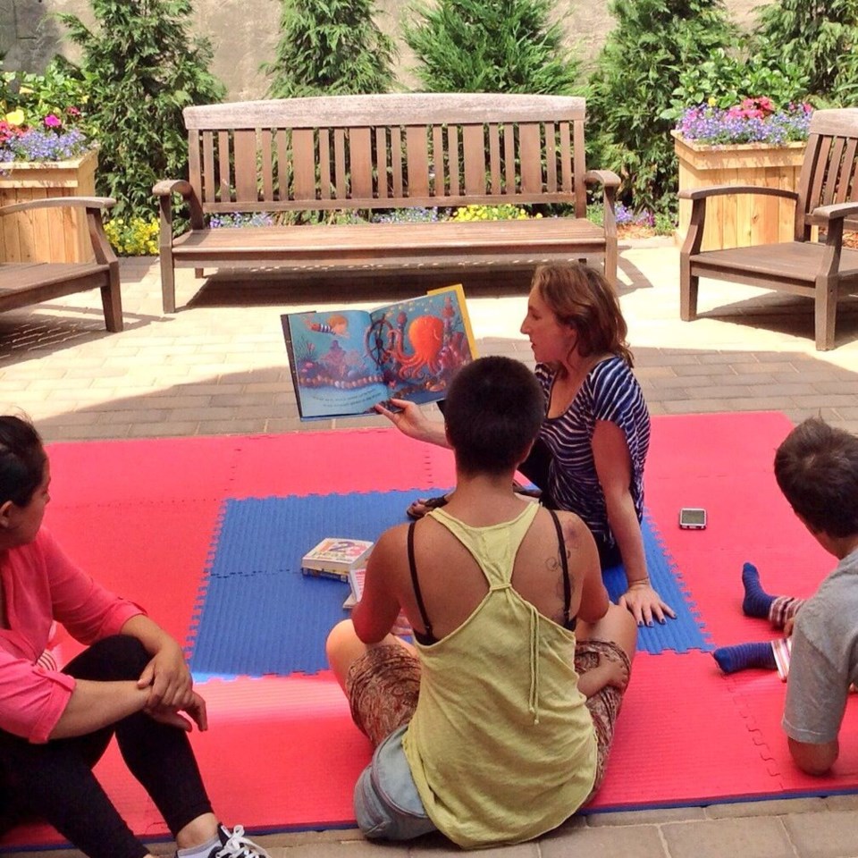 Fiona Bloom shows story time skills. 