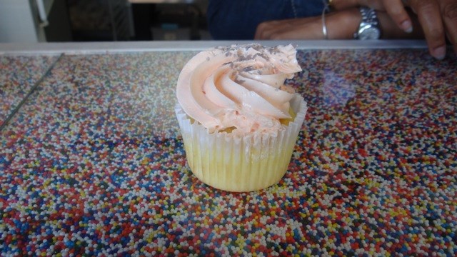 A Ciroc-infused Boozy Cupcake sits on the shops front counter