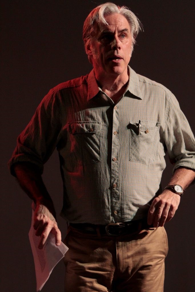 Jeff McCarthy as the climate scientist John Bjornson (based on James Hansen, the man who first told Congress about global warming) in the play "Extreme Whether". Photo: Beatriz Schiller