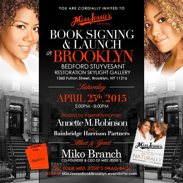 Miss Jessie's, book signing, Restoration Plaza, April 25, Miko Branch, Titi Branch, Assemblywoman Annette Robinson, natural hair