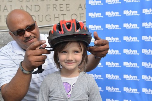 Helmet Giveaway, Bike the Branches, Brooklyn Public Library