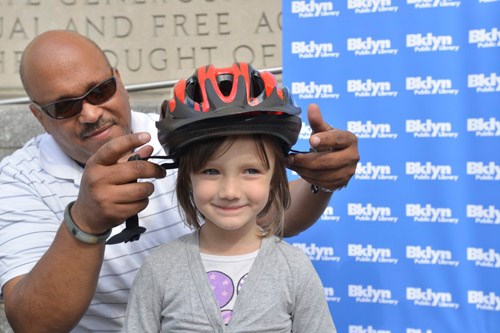 Helmet Giveaway, Bike the Branches, Brooklyn Public Library