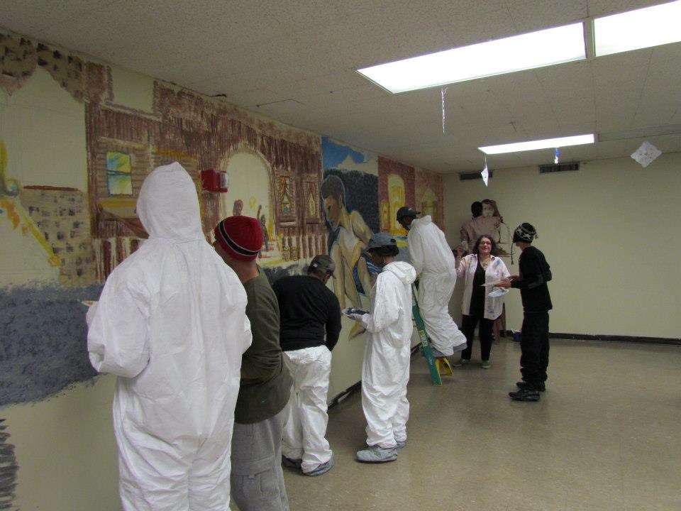 XMENTAL INC. FAMILY COURT MURALA group of kids from XMENTAL INC along with our "XMENTORS" painted side by side to create the "IT TAKES A VILLAGE" mural inside of a NYC family court house conference room. Photo: Brooklynartscouncil.org