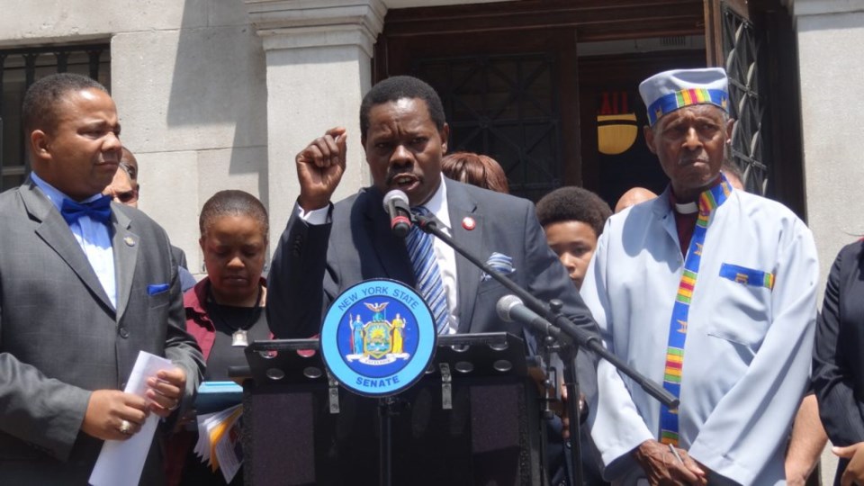 deportation, mass deportation, press conference, Jesse Hamilton, Eric Adams, Mathieu Eugene, Herbert Daughtry, Sophia Cantal, Brooklyn Borough Hall, discrimination, racism, Haiti, Dominican Republic