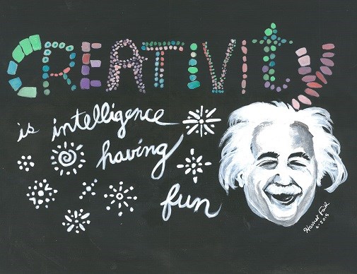 Harriet Faith, Art, Illustration, Pay Attention To Your Dreams, Science, Quotes,  Inspiration, Motivation, Dreams, Hand Lettering, Drawing, Painting, Albert Einstein, Intelligence, Creativity, Science, Theory Of Relativity, Fun