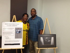 Lorenzo Steele (r) with a former inmate Anthony Simpson conducting a prison art exhibition at New Rochelle college in 2014. Photo: Lorenzo Steele Jr.