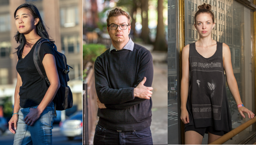 (l to r): 2015 MacArthur Fellows Mimi Lien, Ben Lerner, Michelle Dorrance