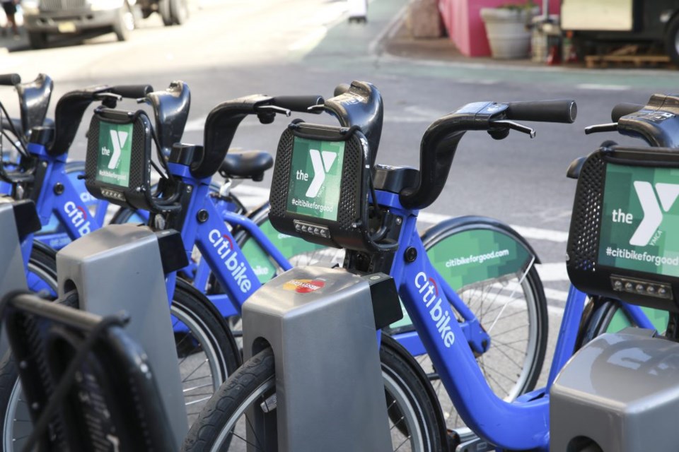 Citi Bike charity-branded bikes Photo: Amy?Sussman/AP?Images?for?Citi