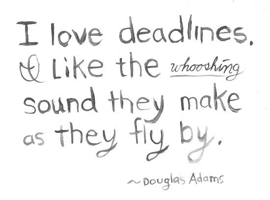 Harriet Faith, Art, Illustration, Pay Attention To Your Dreams, Quotes, Inspiration, Motivation, Dreams, Hand Lettering, Drawing, Painting, Douglas Adams, Deadlines, Whooshing