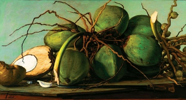 Francisco Oller (Puerto Rican, 1833-1917). "Still Life with Coconuts" (Naturaleza muerto con cocos), circa 1893 Photo: Courtesy The Brooklyn Museum