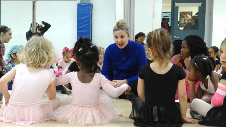 Michelle Wiles, founder of Ballet Next, paid a visit to the tiny ballerinas of the Bedford YMCA
