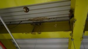 Rust and water damage in the ceilings of the room of the afterschool program that need to be fixed 