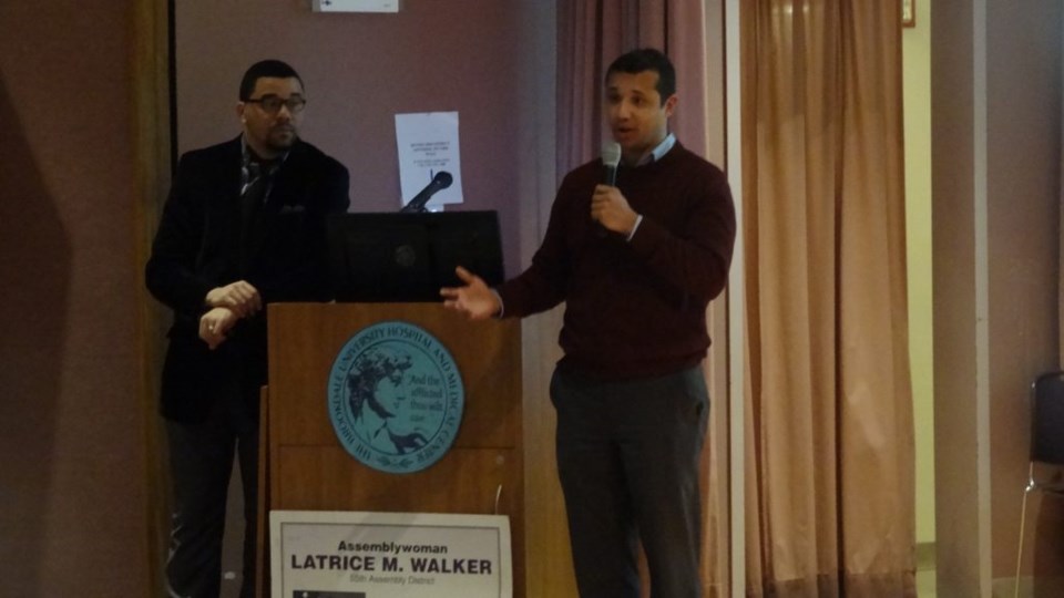 Representatives from BlocPower Present at the community advisory board meeting at Brookdale Hospital, hosted by Assemblywoman Latrice Walker, where the topic was harnessing "Renewable Energy."