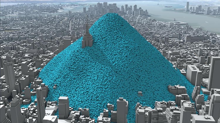 What New York City Would Look Like Buried In Its Own Carbon Emissions