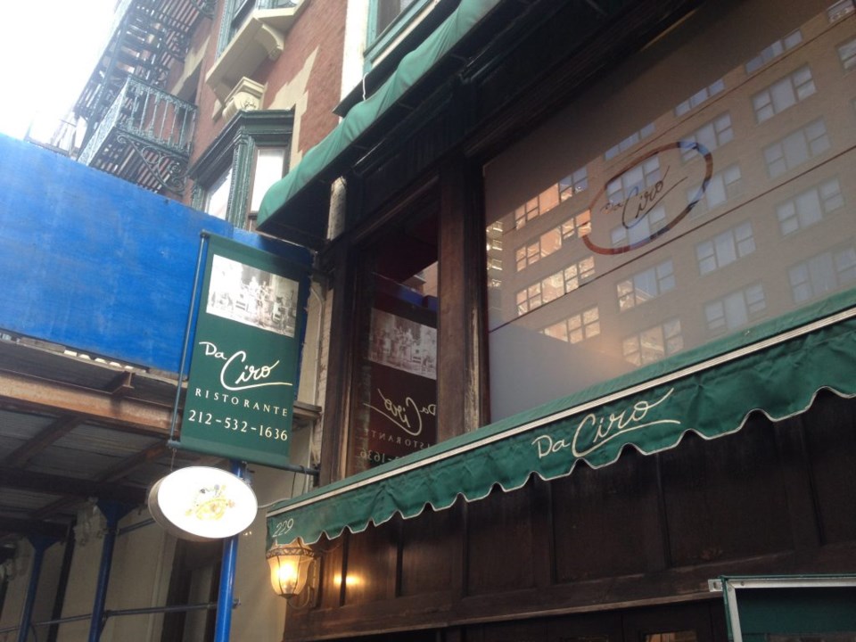 Da Ciro Restaurant, Manhattan location