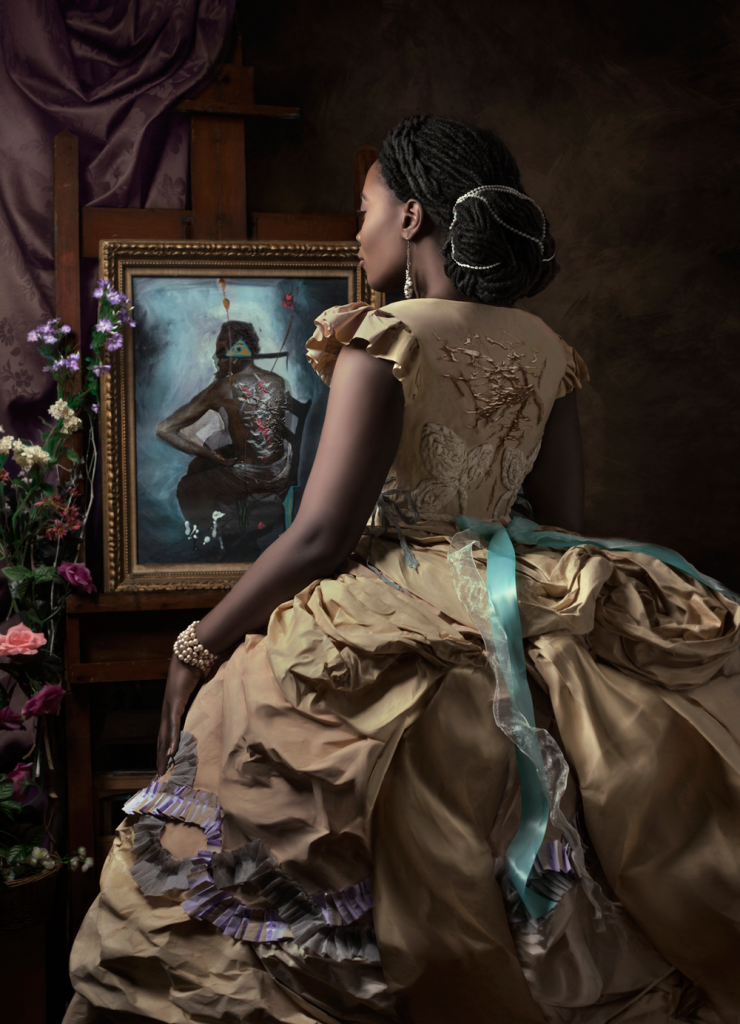 "Madame Beauvoir's Painting," 2016, Photo: Fabiola Jean-Louis from the "Rewriting History: Paper Gowns & Photographs" series exhibit