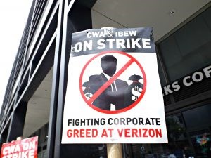 Verizon strike, Communication Workers of America, CWA, 395 Flatbush Ave Extension 