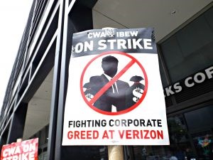 Verizon strike, Communication Workers of America, CWA, 395 Flatbush Ave Extension