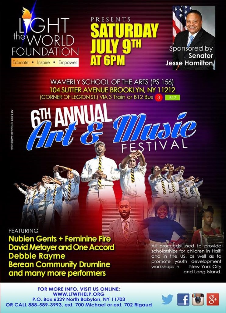 Light the World Foundation, annual arts and music festival, senator jesse hamilton