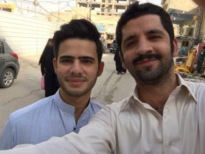  Abbas Noori Abbood (r) in Iraq, during his recent trip, with a friend.