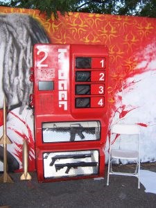 Modified vending machine by artist Miguel Ovalle at Afropunk 2016
