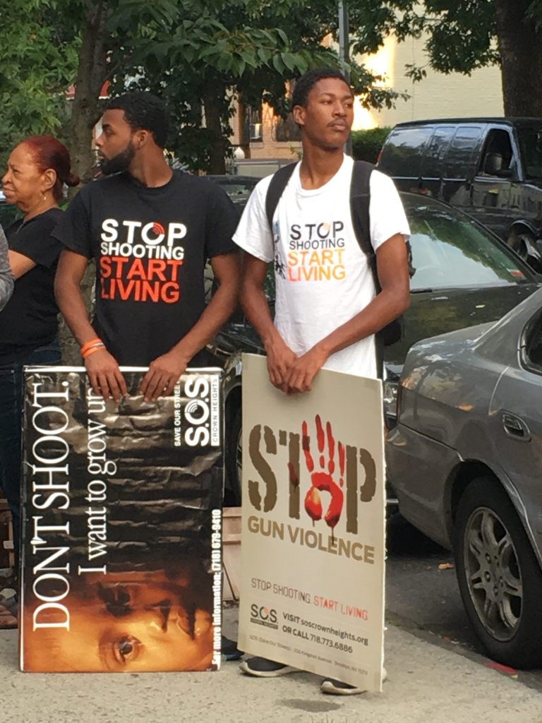 S.O.S., protest, rally, 1333 Prospect Place, Stop Shooting Start Living