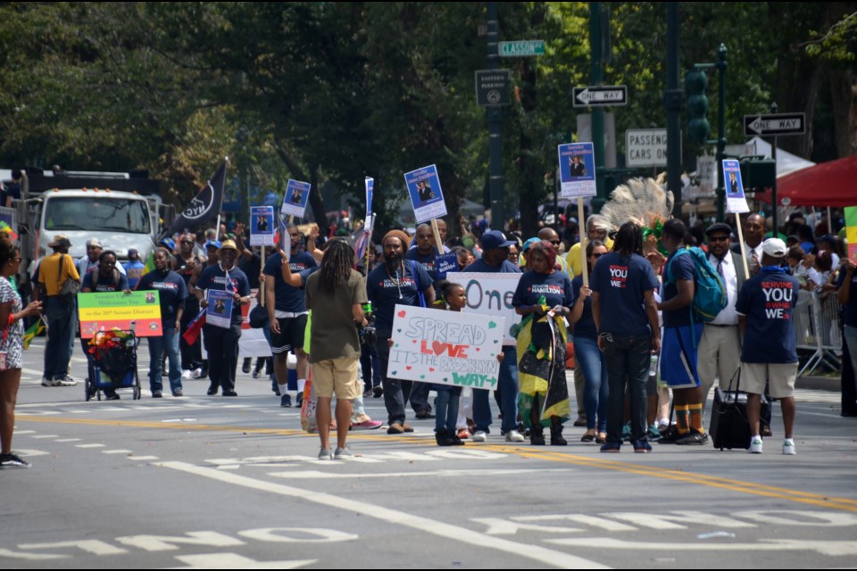 Anti-viloence protestors march in The 2016 West Indian Day Parade in Brooklyn Photo: Gregory L. Ingram for BK Reader