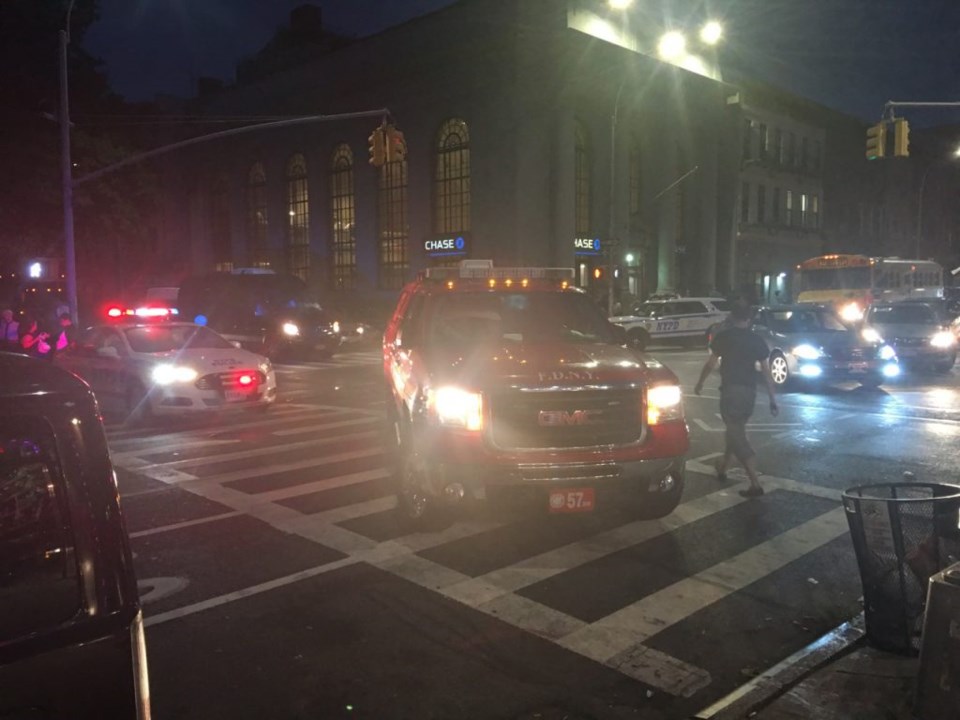 NYPD and FDNY blocked off Bedford Avenue between Dekalb and Myrtle avenues Sunday night to investigated a reported bomb threat