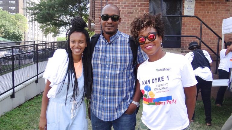 Afropunk Army Volunteers (l to r): Saada Ahmed and Alaric Campbell, and Manushka Magliore, Director of Community Affairs