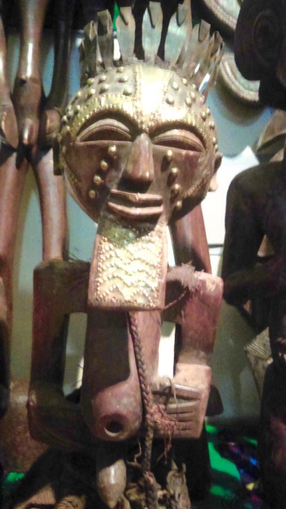 Warrior statue on view now at the Bedford Stuyvesant Museum of African Art