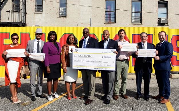 Brooklyn Borough President Eric L. Adams presented honorary checks to organizations that are helping to create and preserve affordable housing throughout the borough. Photo: Erica Sherman/Brooklyn BP's Office