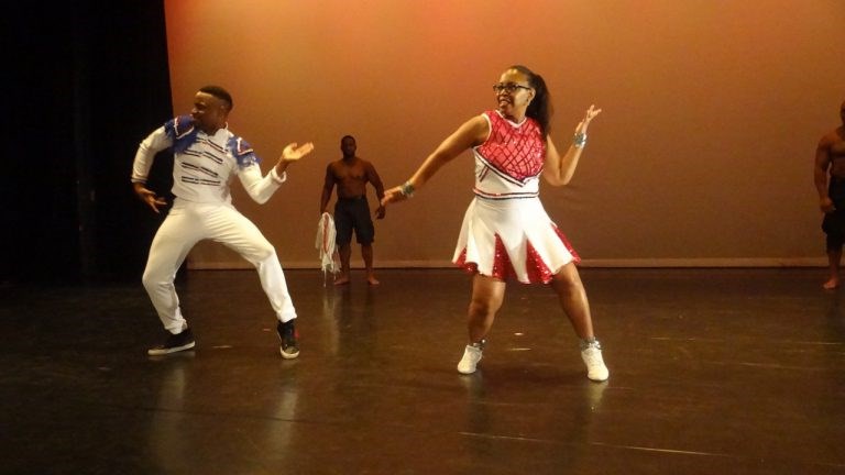 Muriel Goode-Trufant, managing attorney of the New York City Law Department, danced with Ryan Rankine of Creative Outlet Dance Theatre of Brooklyn