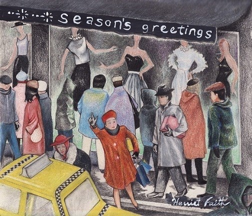 Seasons Greetings! Drawing By Harriet Faith.