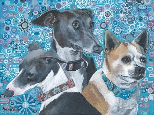 Harriet Faith, Creativity, Art, Illustration, Pay Attention To Your Dreams, Quotes, Inspiration, Motivation, Dreams, Hand Lettering, Drawing, Painting, Italian Greyhounds, Chihuahua, Mixed Breeds, Dogs, Pet Portrait, Original Acrylic Painting, Stretched Canvas, Holiday Gift, Gift Giving, Klimt Inspired Background