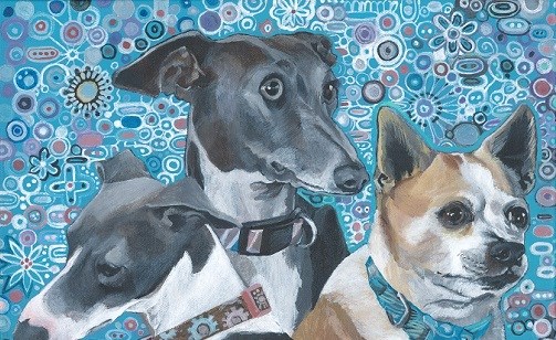 A Recent Private Painting Commission By Harriet Faith. A pet portrait makes a really special gift for yourself, a loved one, a wonderful employee (or boss!) or a friend or