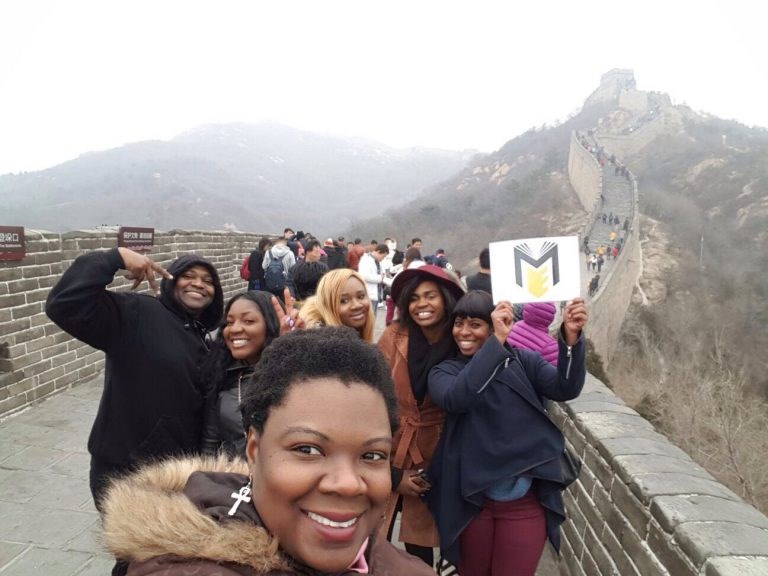 The students -- ambassadors of both Brooklyn USA and MEC -- posed for photos on the Great Wall in China, visited temples, and had tea in the homes of families. Photo: Courtesy MEC