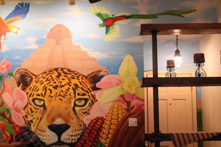 IX, Jaguar, Mural, Mayan, Nahuales