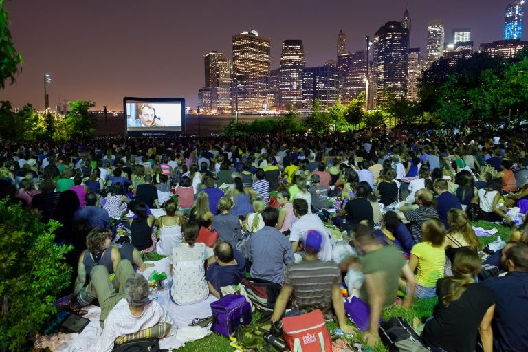 Brooklyn Bridge Park Conservancy, Dekalb Market Hall, partnership, Movies with a View, outdoor movie screenings, food vendors, drink vendors, Brooklyn events, BK Reader