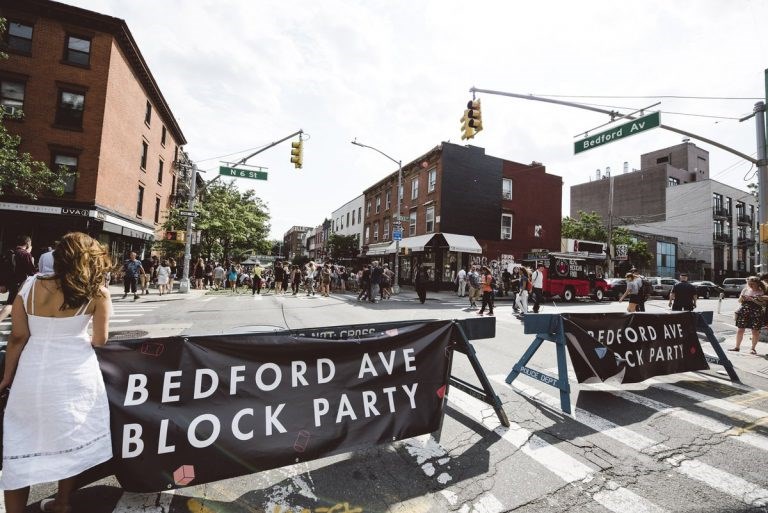 The beginning of the Bedford Ave Block Party.