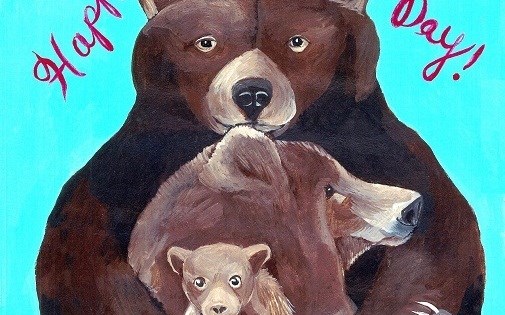 Happy Papa Bear&#8217;s Day. Painting By Harriet Faith.